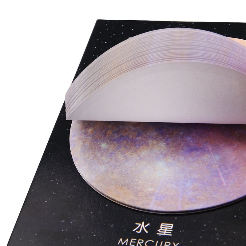 GTHER Planet Sticky Note, Moon Earth Sticky Notes Cute Fun Cool Circle Self-Adhesive Note Self-Stick Memo Pad Notes for College Classroom Office Notebook(6 Pads, Planet) - Image 2